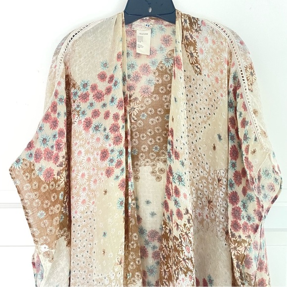 Free People Sweet Emotion Floral Ruffle Kimono One Size 26806 - Picture 5 of 10
